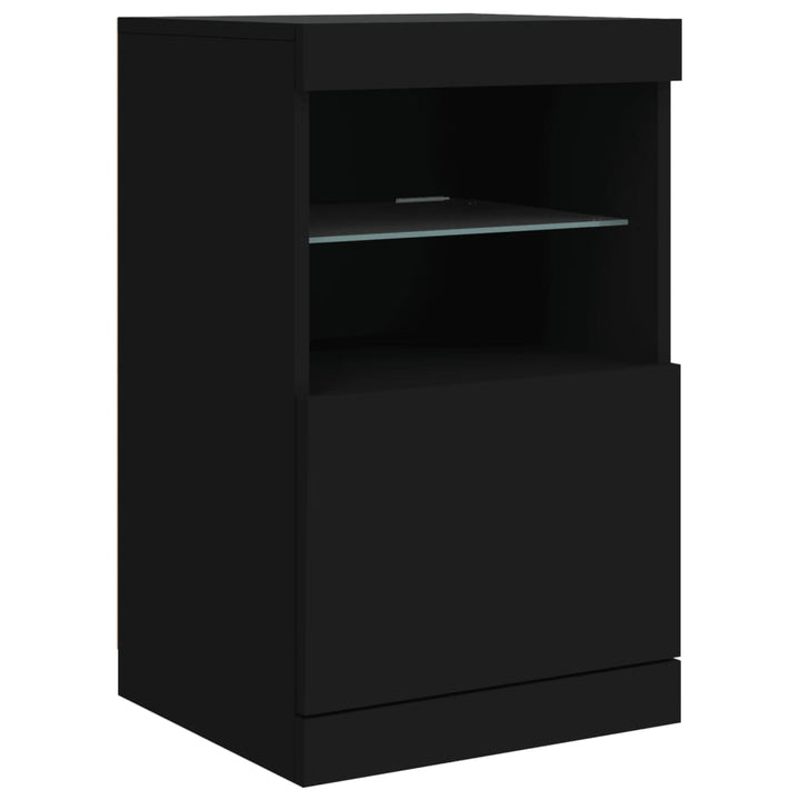 Dressoir met LED-verlichting 162x37x67 cm zwart