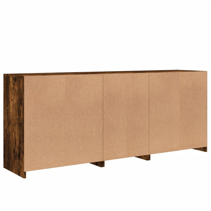 Dressoir met LED-verlichting 162x37x67 cm bruin eiken