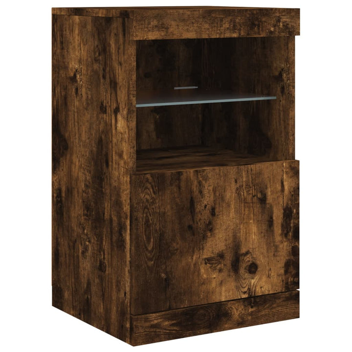 Dressoir met LED-verlichting 162x37x67 cm bruin eiken