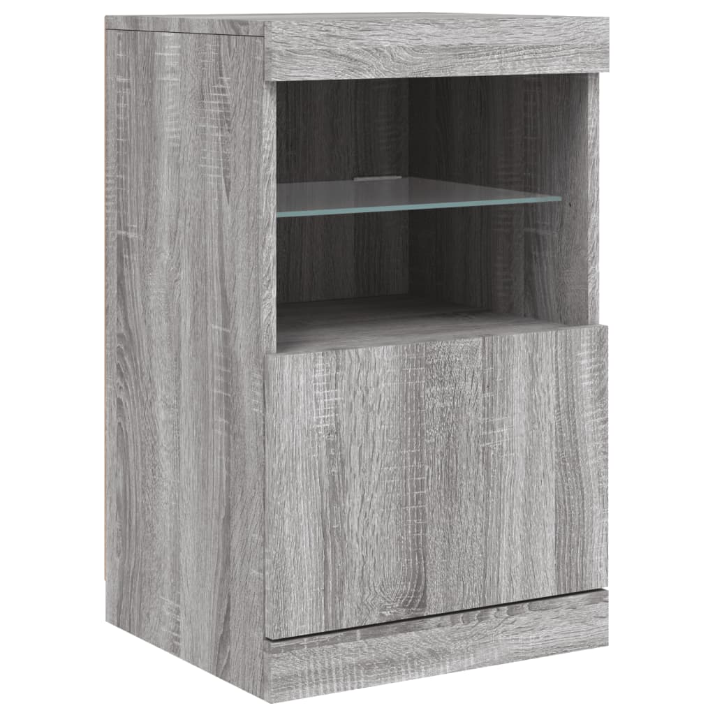 Dressoir met LED-verlichting 162x37x67 cm grijs sonoma