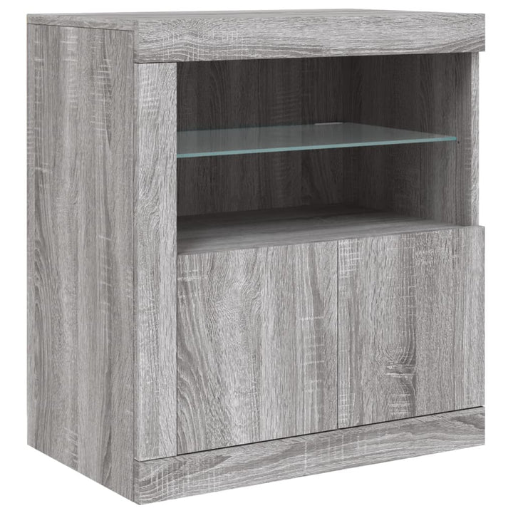 Dressoir met LED-verlichting 162x37x67 cm grijs sonoma