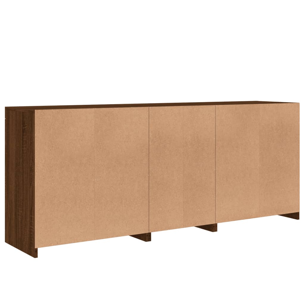 Dressoir met LED-verlichting 162x37x67 cm bruin eikenkleur