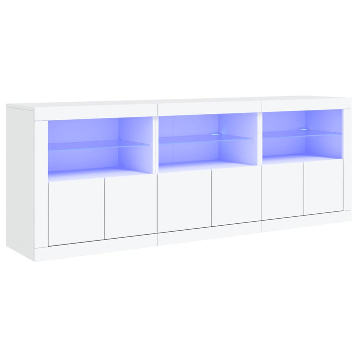 Dressoir met LED-verlichting 181,5x37x67 cm wit