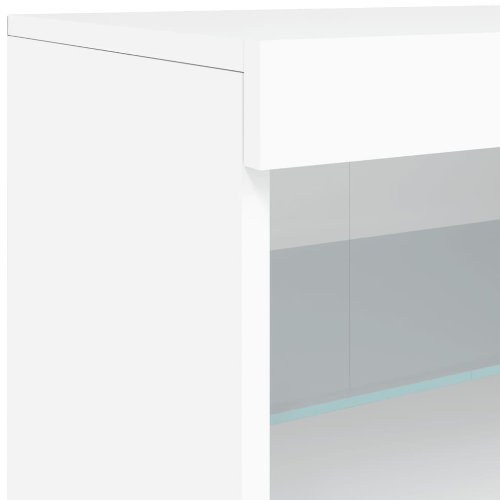 Dressoir met LED-verlichting 181,5x37x67 cm wit