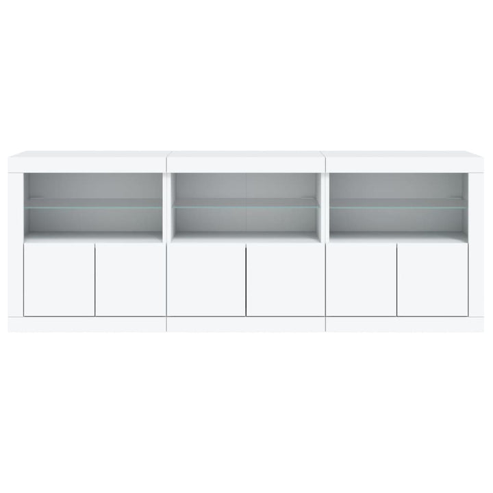 Dressoir met LED-verlichting 181,5x37x67 cm wit