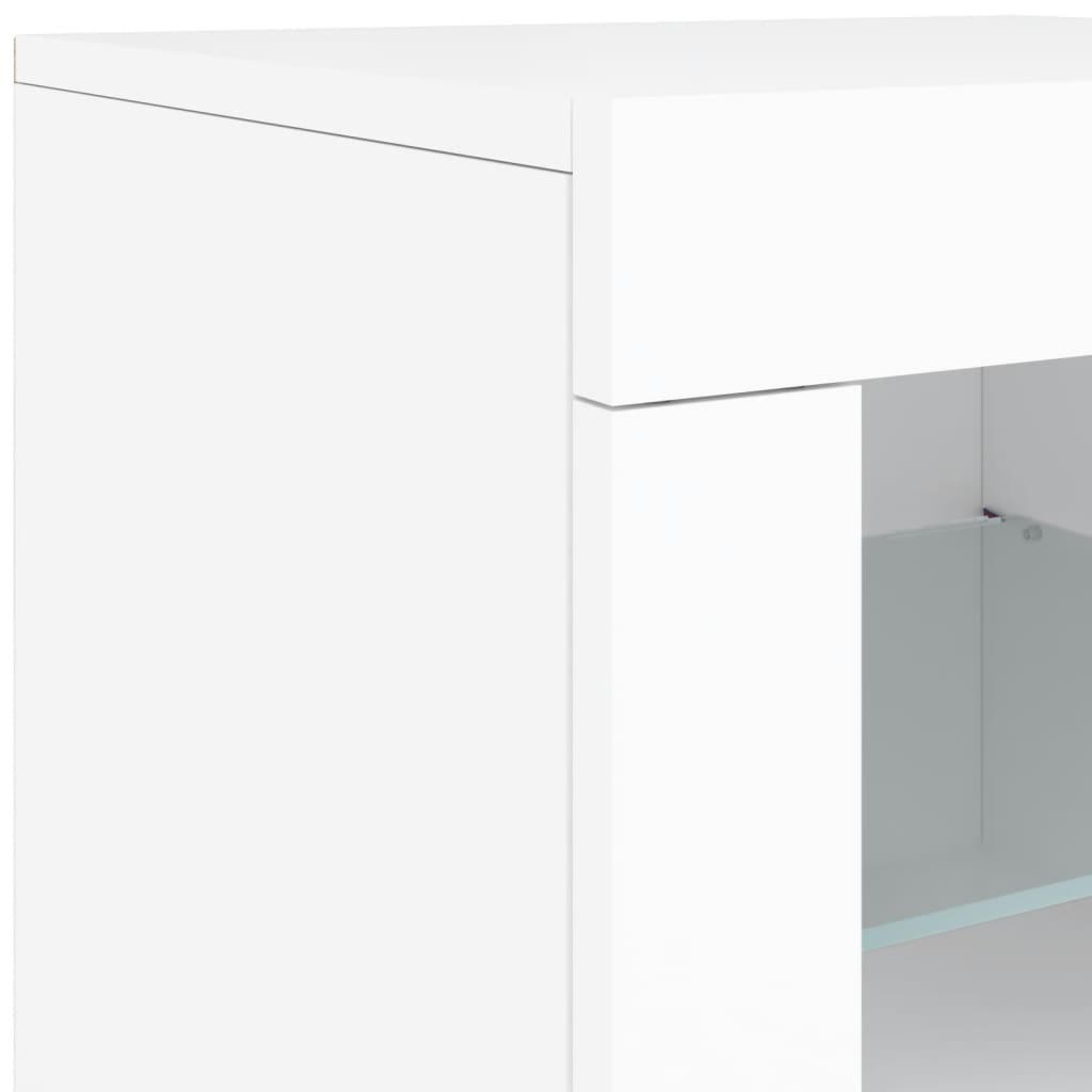 Dressoir met LED-verlichting 181,5x37x67 cm wit