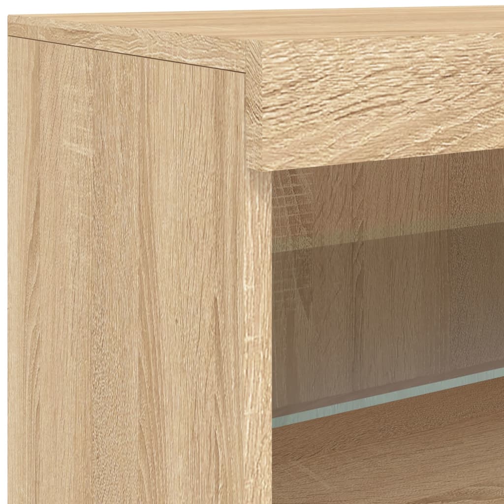 Dressoir met LED-verlichting 181,5x37x67 cm sonoma eikenkleurig