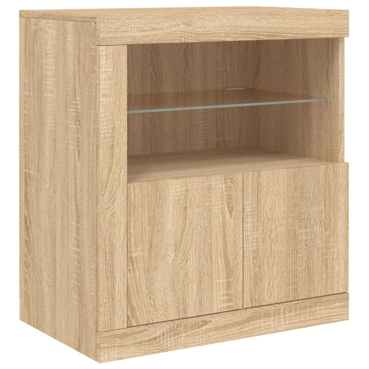 Dressoir met LED-verlichting 181,5x37x67 cm sonoma eikenkleurig