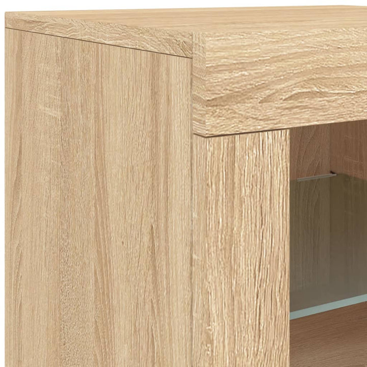 Dressoir met LED-verlichting 181,5x37x67 cm sonoma eikenkleurig