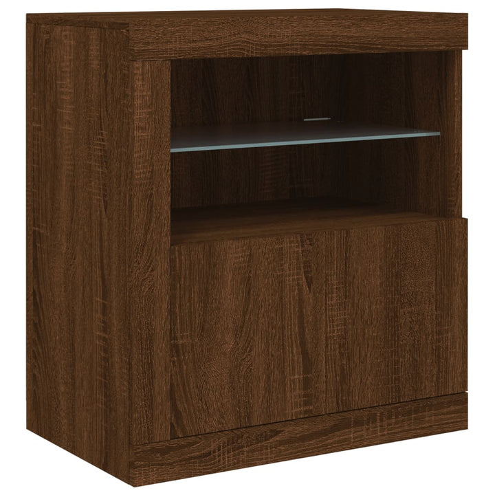 Dressoir met LED-verlichting 181,5x37x67 cm bruin eikenkleur