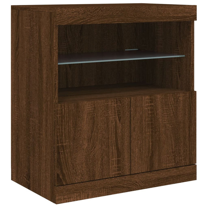 Dressoir met LED-verlichting 181,5x37x67 cm bruin eikenkleur