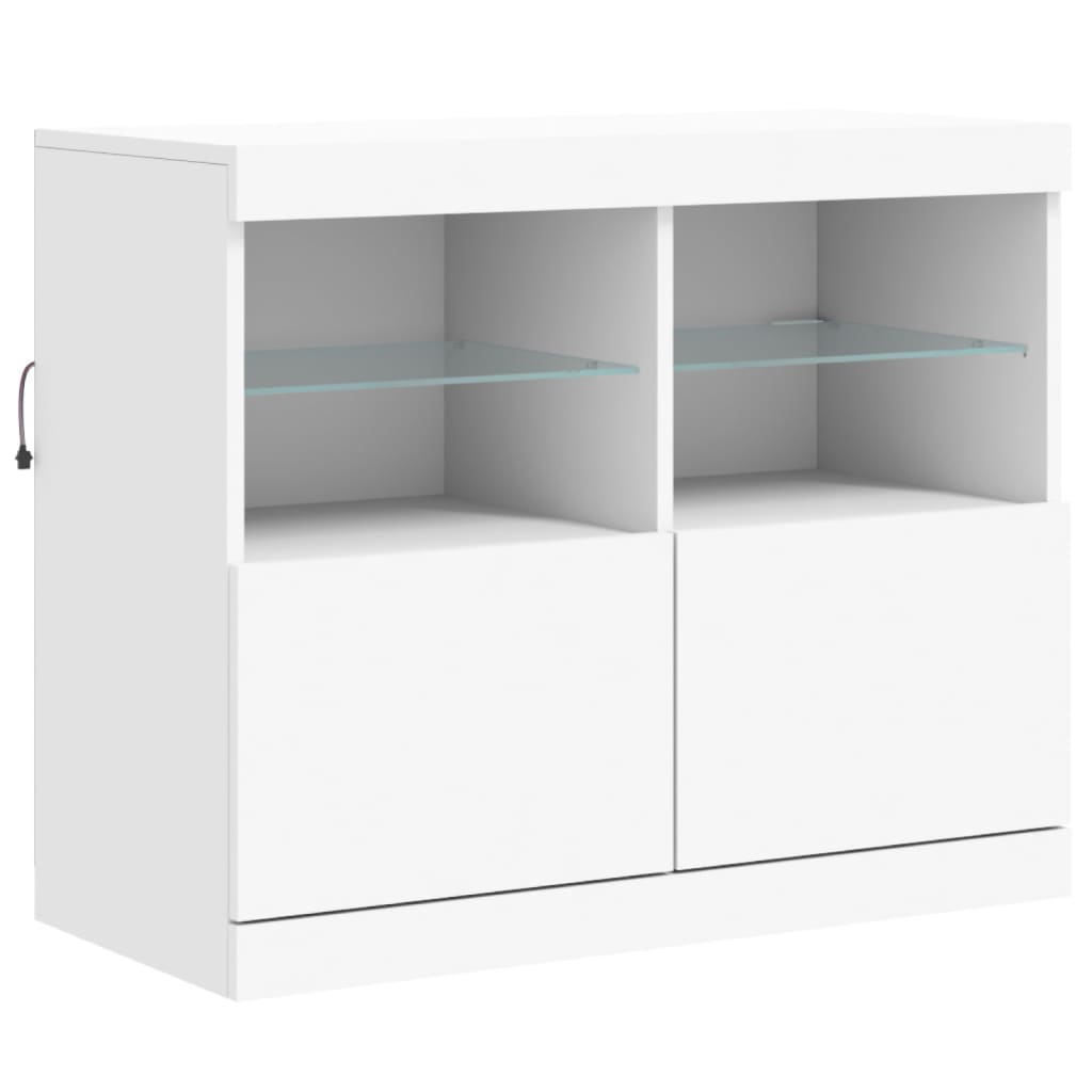 Dressoir met LED-verlichting 202x37x67 cm wit