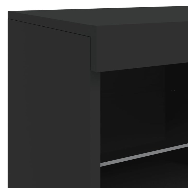 Dressoir met LED-verlichting 202x37x67 cm zwart