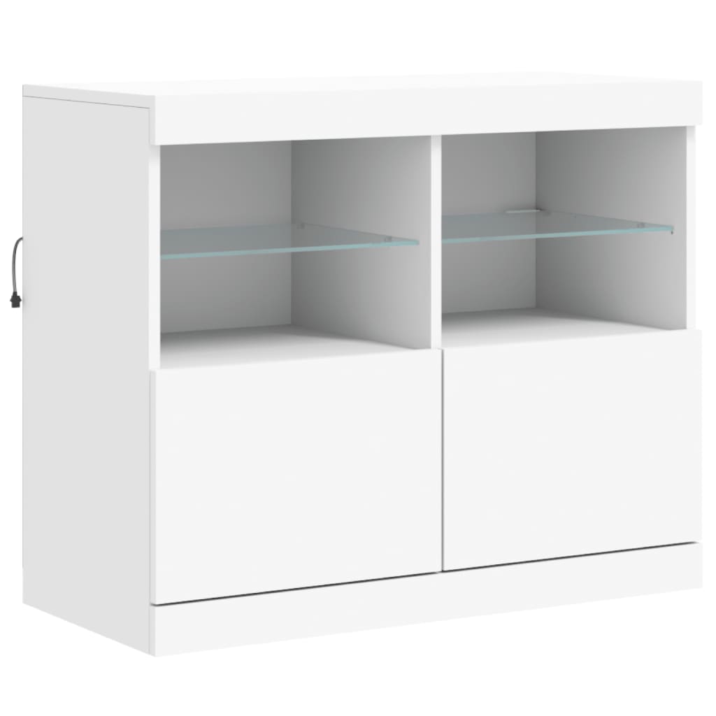 Dressoir met LED-verlichting 283x37x67 cm wit