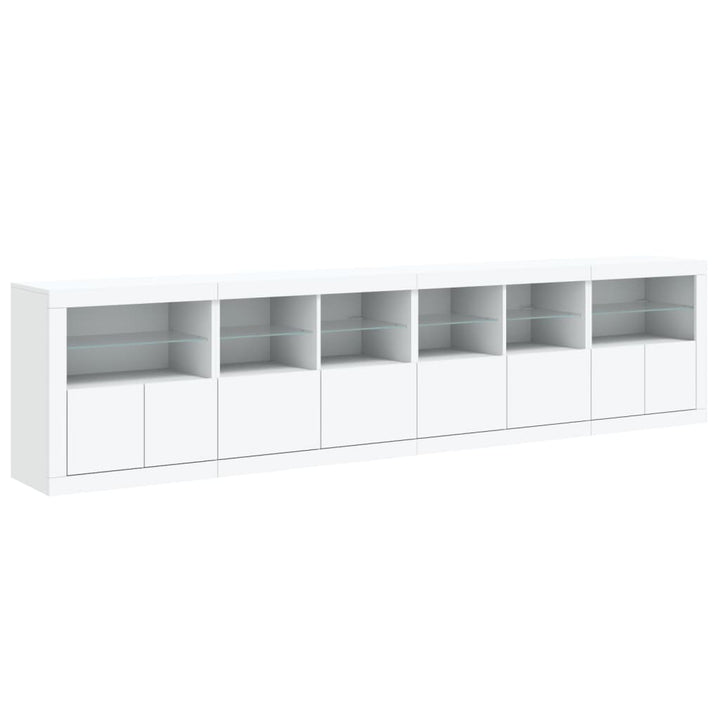 Dressoir met LED-verlichting 283x37x67 cm wit