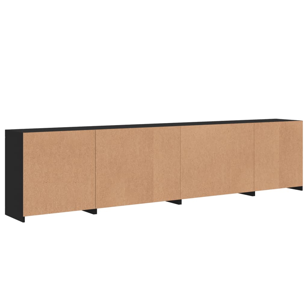 Dressoir met LED-verlichting 283x37x67 cm zwart