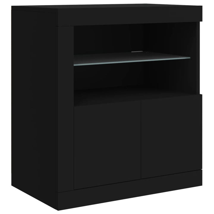 Dressoir met LED-verlichting 283x37x67 cm zwart