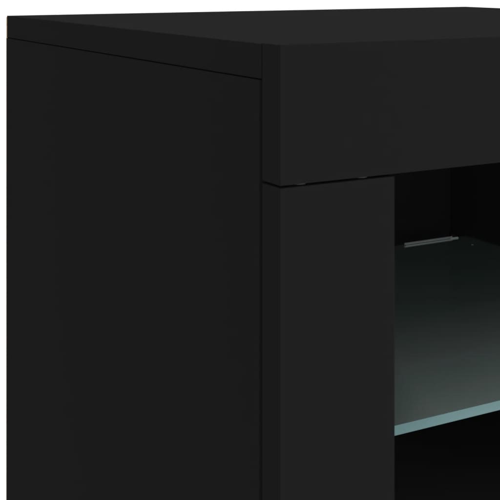 Dressoir met LED-verlichting 283x37x67 cm zwart