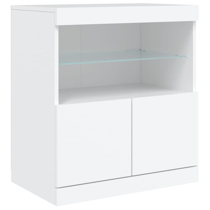 Dressoir met LED-verlichting 283x37x67 cm wit