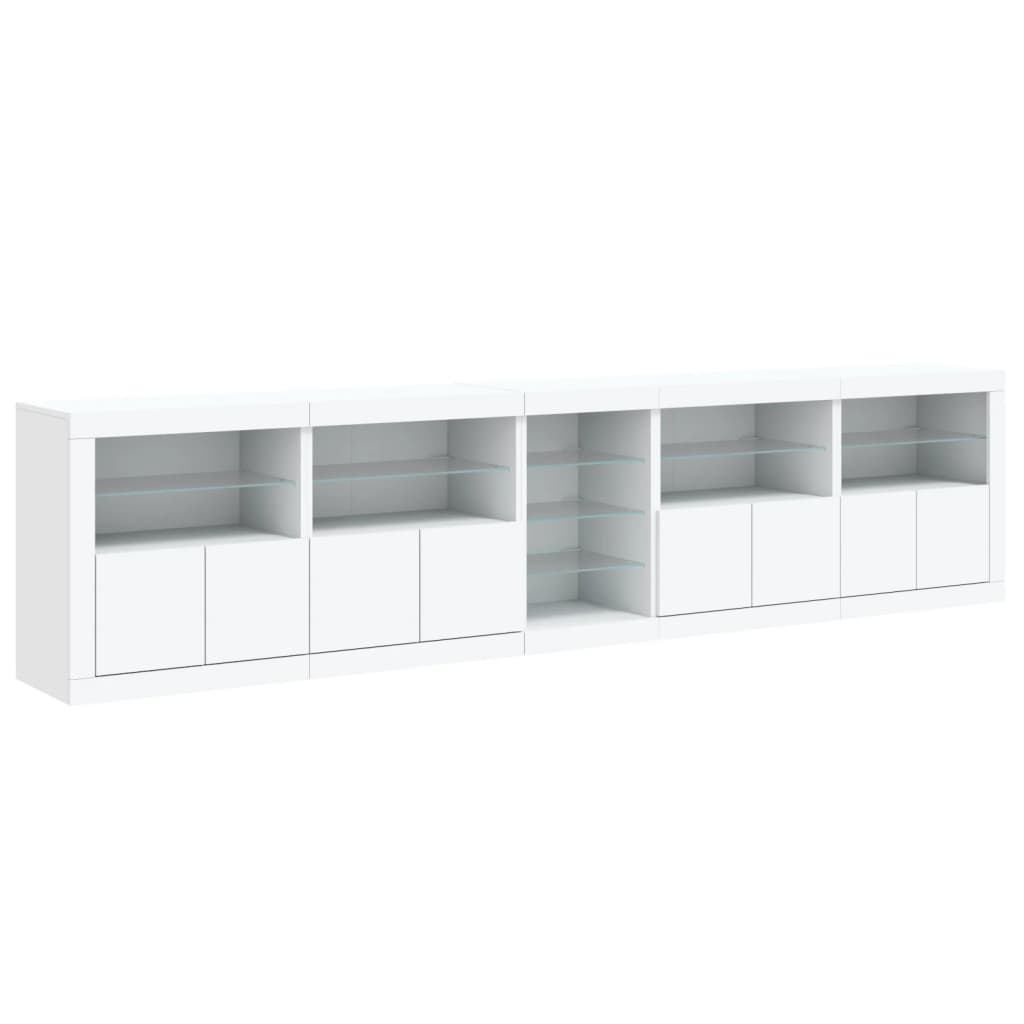 Dressoir met LED-verlichting 283x37x67 cm wit