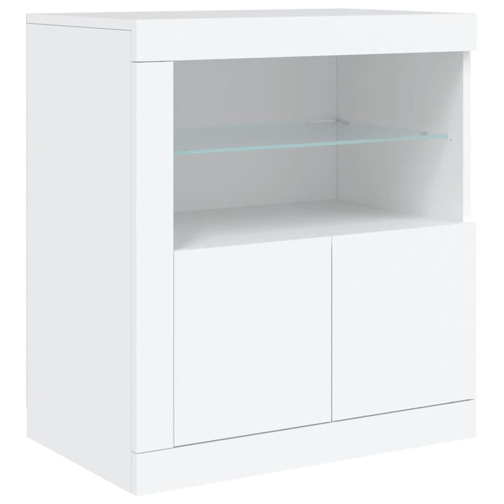 Dressoir met LED-verlichting 283x37x67 cm wit