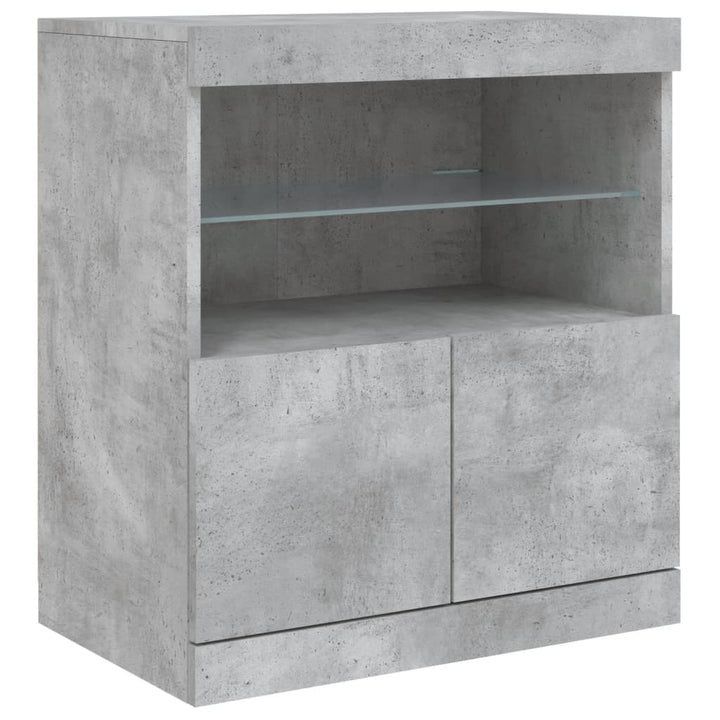 Dressoir met LED-verlichting 283x37x67 cm betongrijs