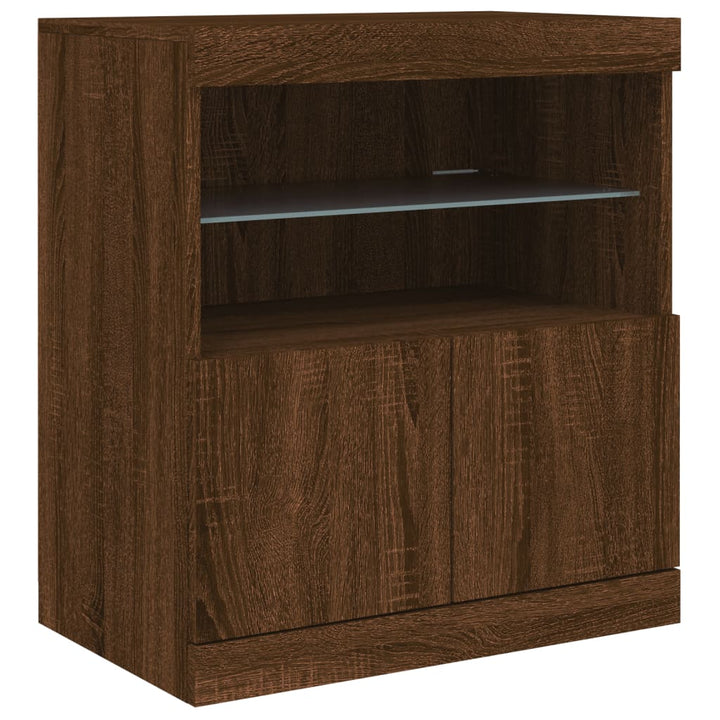 Dressoir met LED-verlichting 283x37x67 cm bruin eikenkleur