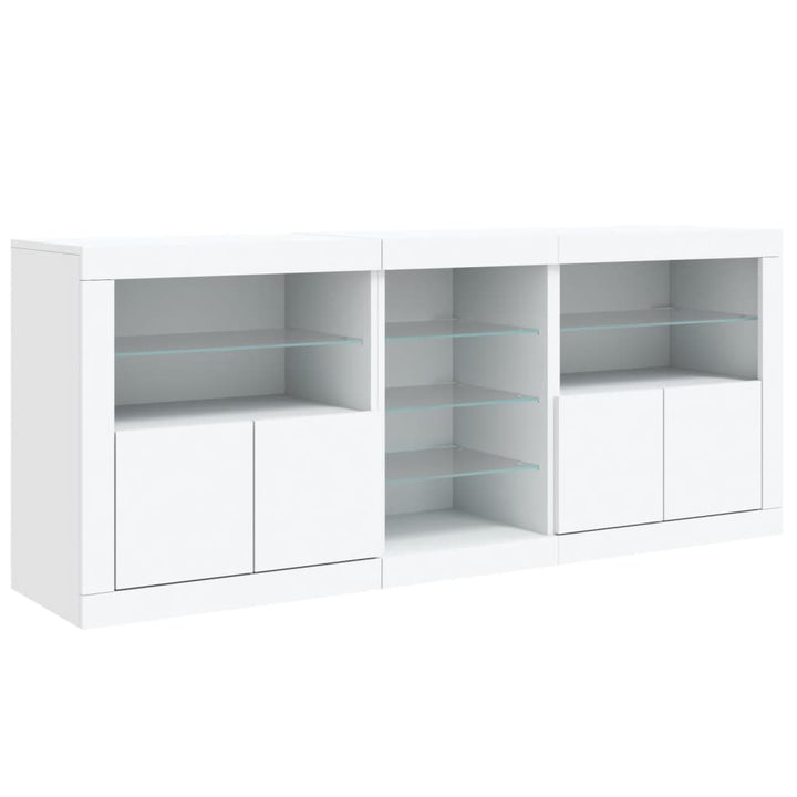 Dressoir met LED-verlichting 162x37x67 cm wit