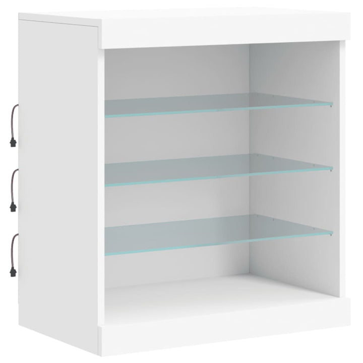 Dressoir met LED-verlichting 181,5x37x67 cm wit