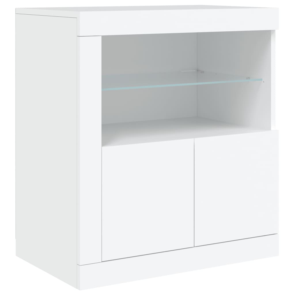 Dressoir met LED-verlichting 181,5x37x67 cm wit