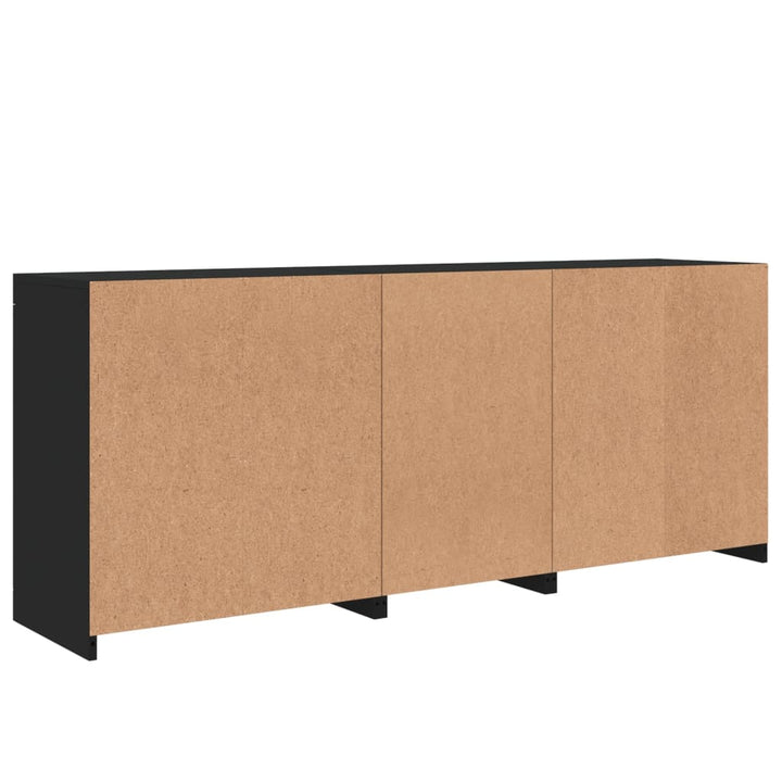 Dressoir met LED-verlichting 181,5x37x67 cm zwart