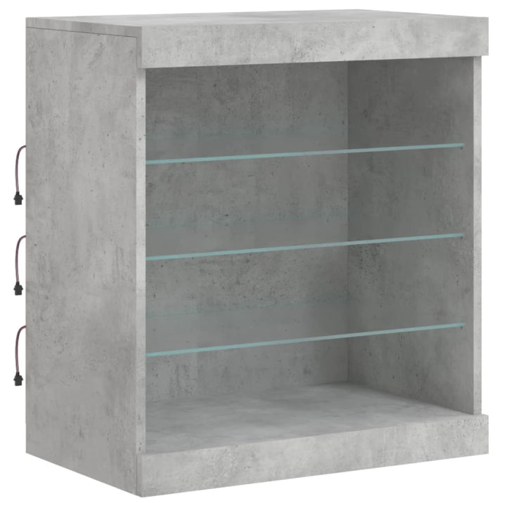 Dressoir met LED-verlichting 181,5x37x67 cm betongrijs