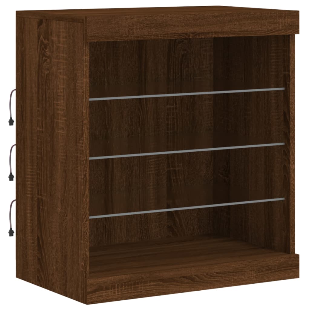 Dressoir met LED-verlichting 181,5x37x67 cm bruin eikenkleur