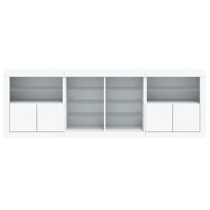 Dressoir met LED-verlichting 202x37x67 cm wit