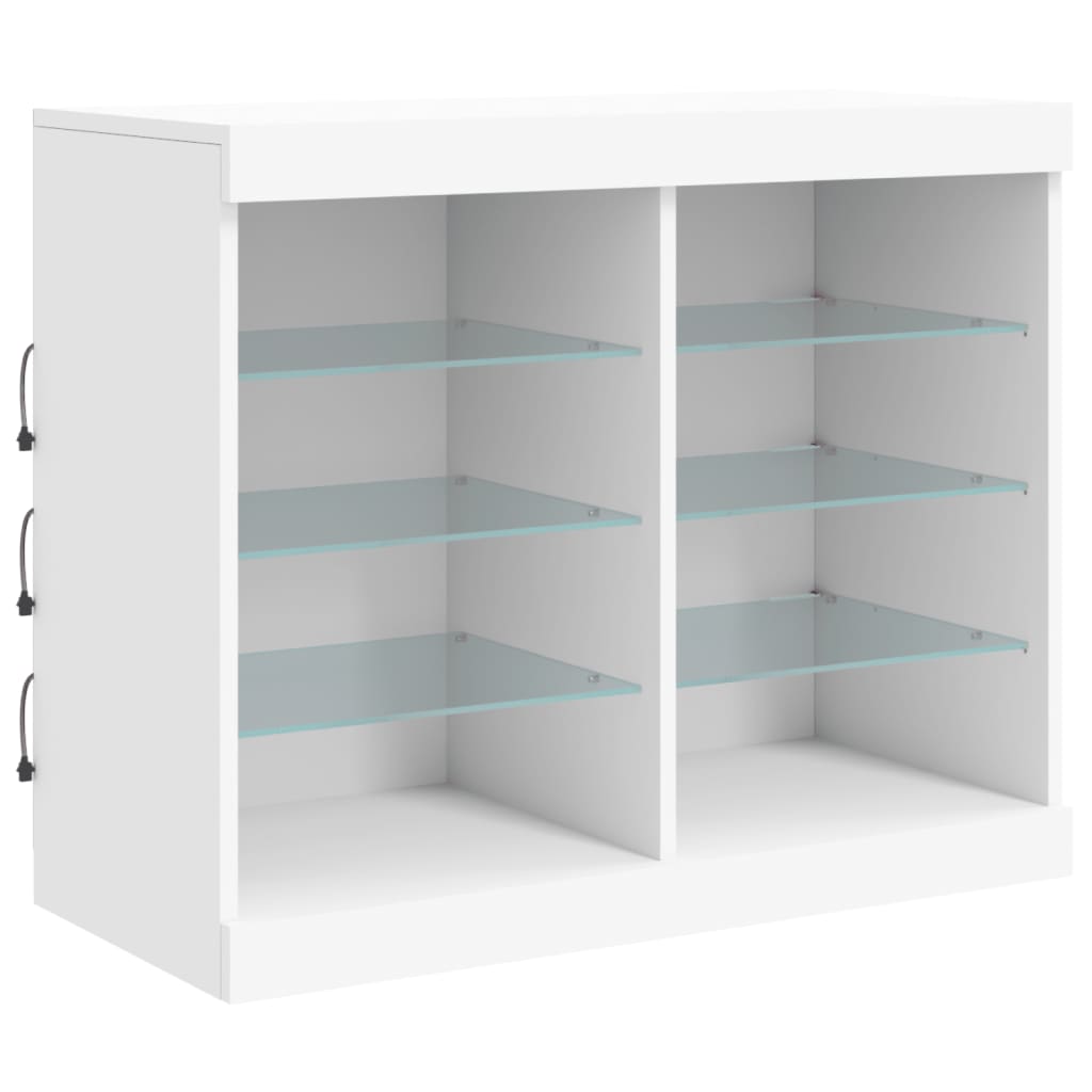 Dressoir met LED-verlichting 202x37x67 cm wit