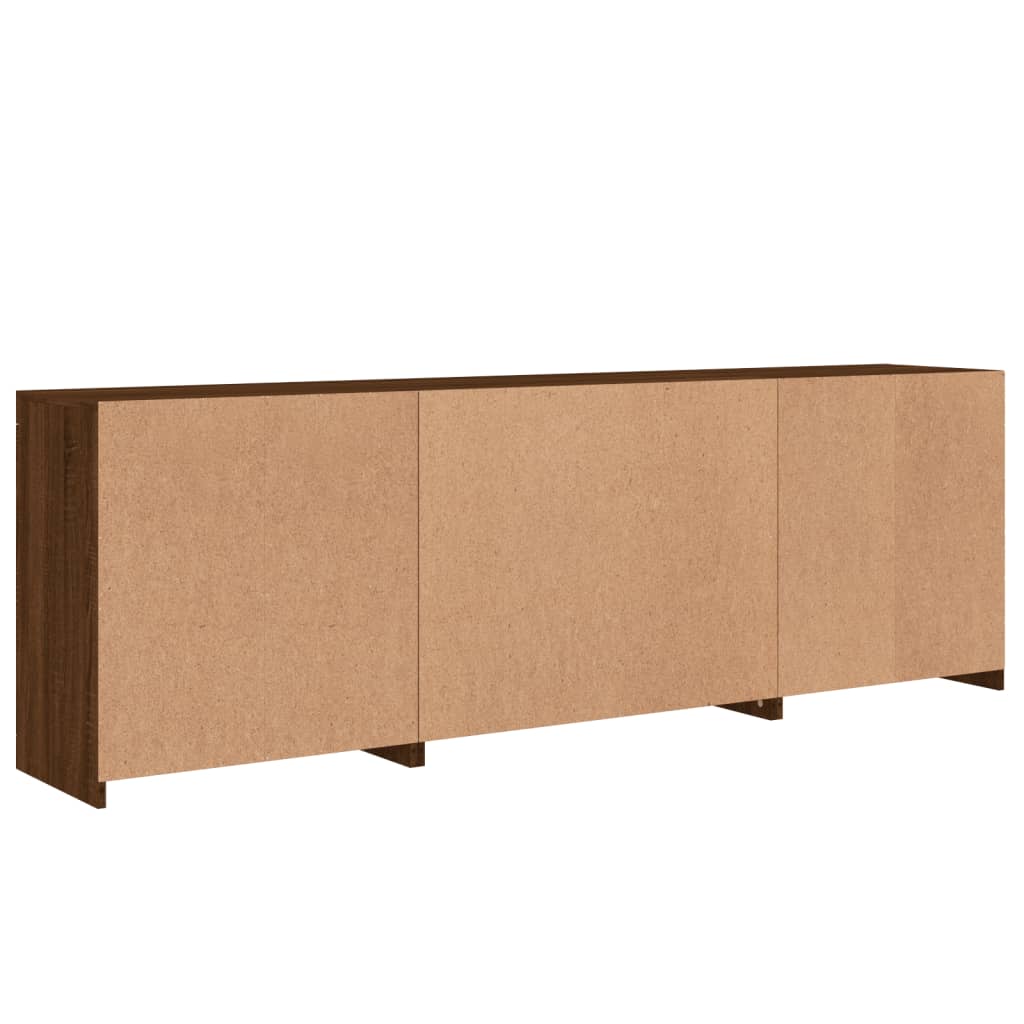 Dressoir met LED-verlichting 202x37x67 cm bruin eikenkleur