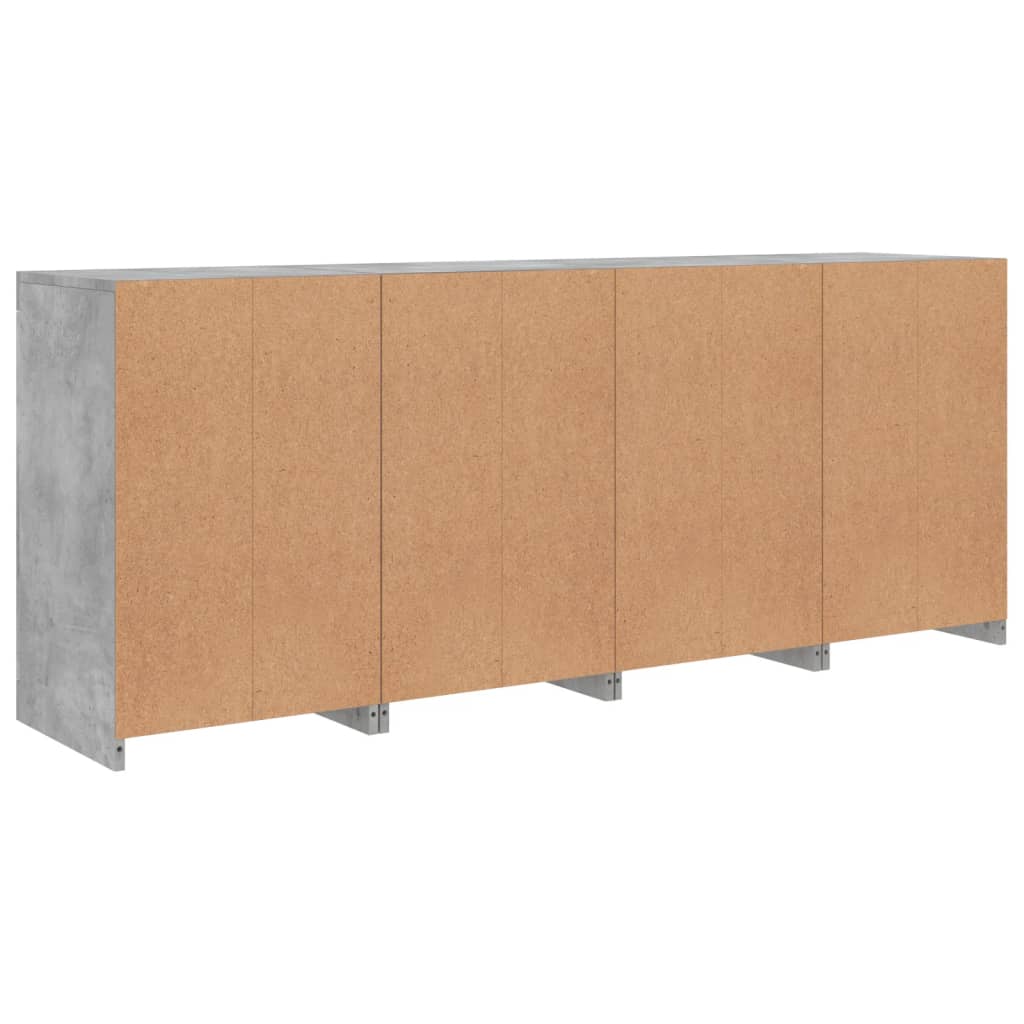 Dressoir met LED-verlichting 164x37x67 cm betongrijs