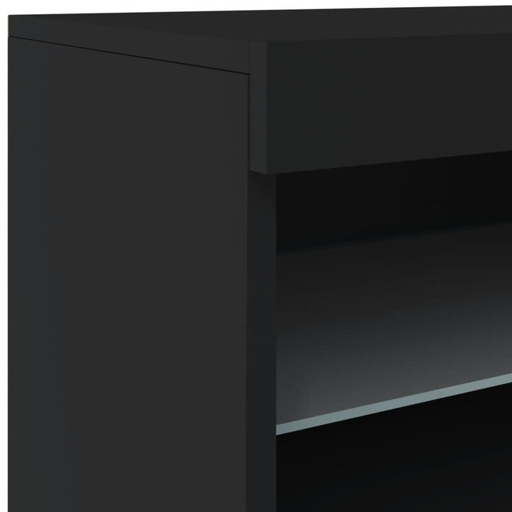 Dressoir met LED-verlichting 123x37x67 cm zwart