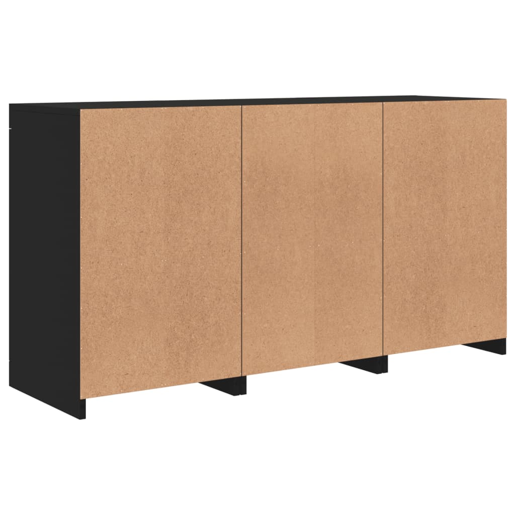 Dressoir met LED-verlichting 123x37x67 cm zwart