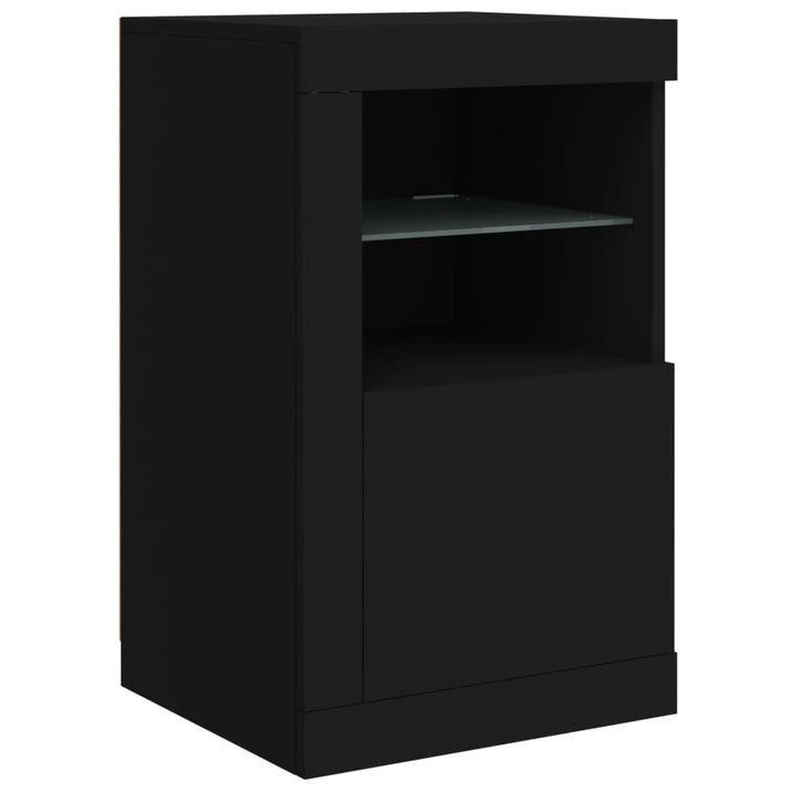 Dressoir met LED-verlichting 123x37x67 cm zwart