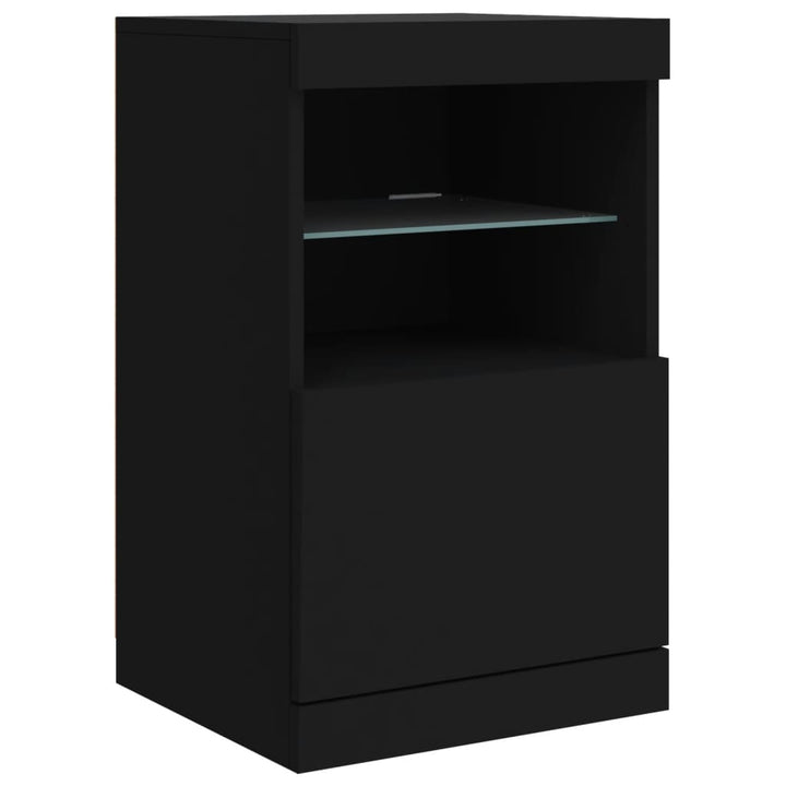 Dressoir met LED-verlichting 123x37x67 cm zwart