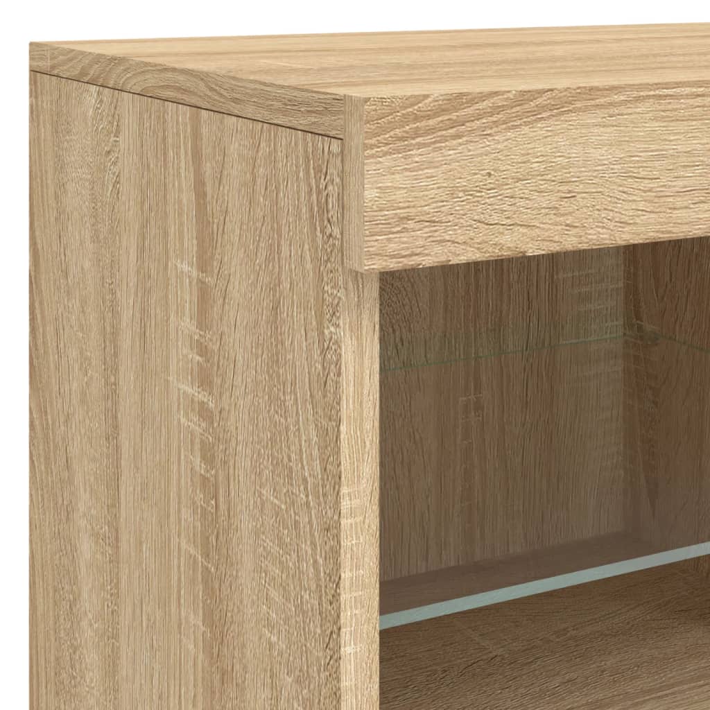 Dressoir met LED-verlichting 123x37x67 cm sonoma eikenkleurig