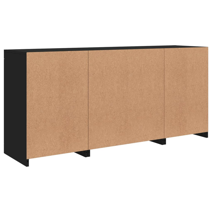 Dressoir met LED-verlichting 142,5x37x67 cm zwart