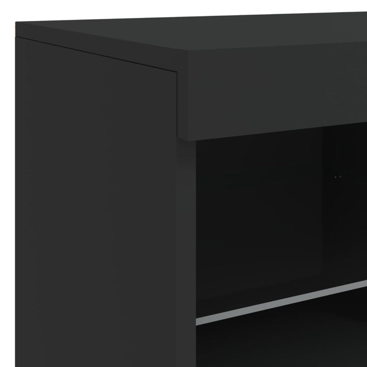 Dressoir met LED-verlichting 162x37x67 cm zwart