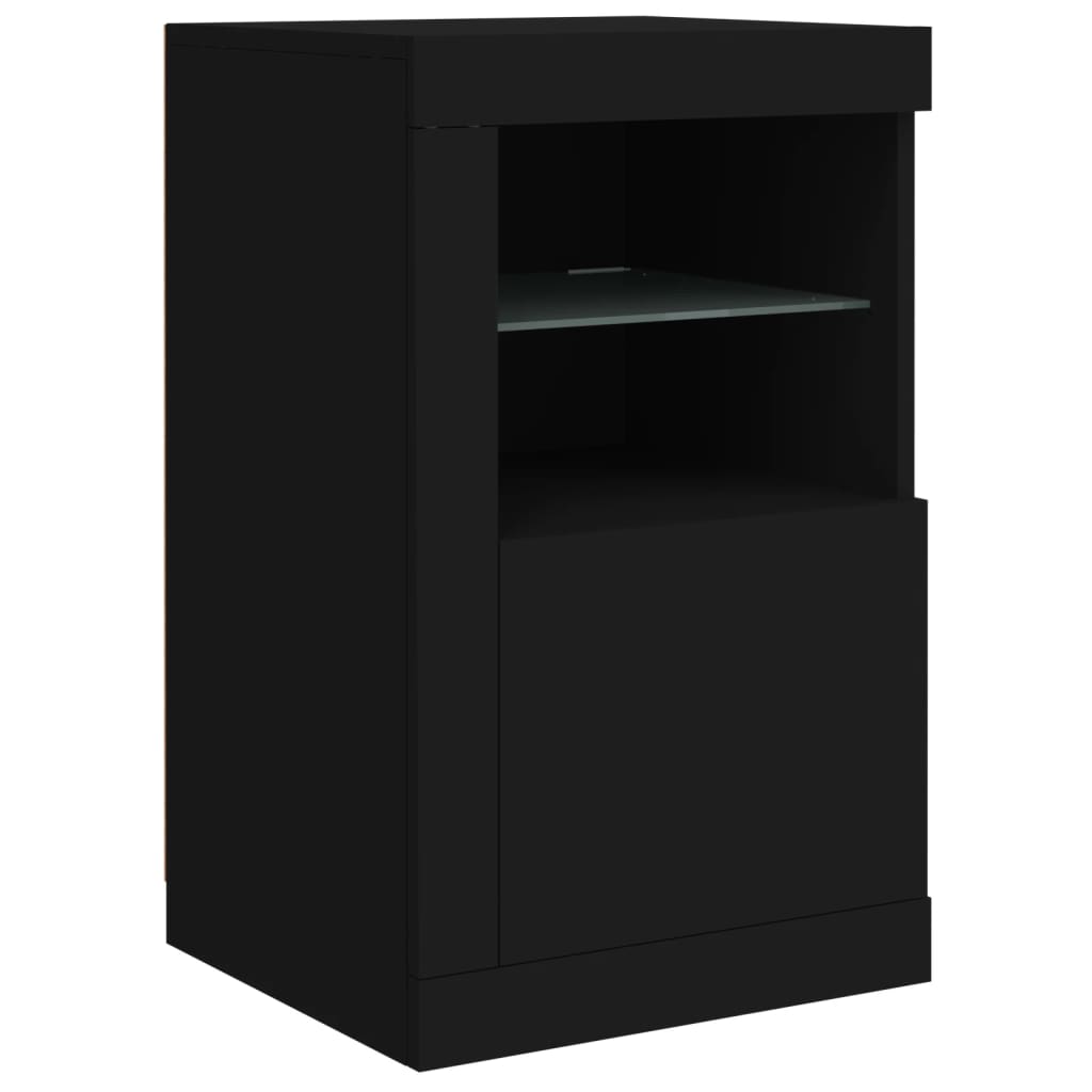 Dressoir met LED-verlichting 162x37x67 cm zwart