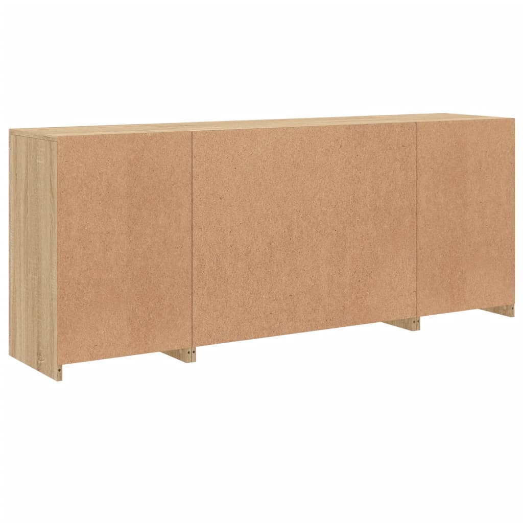 Dressoir met LED-verlichting 163x37x67 cm sonoma eikenkleurig