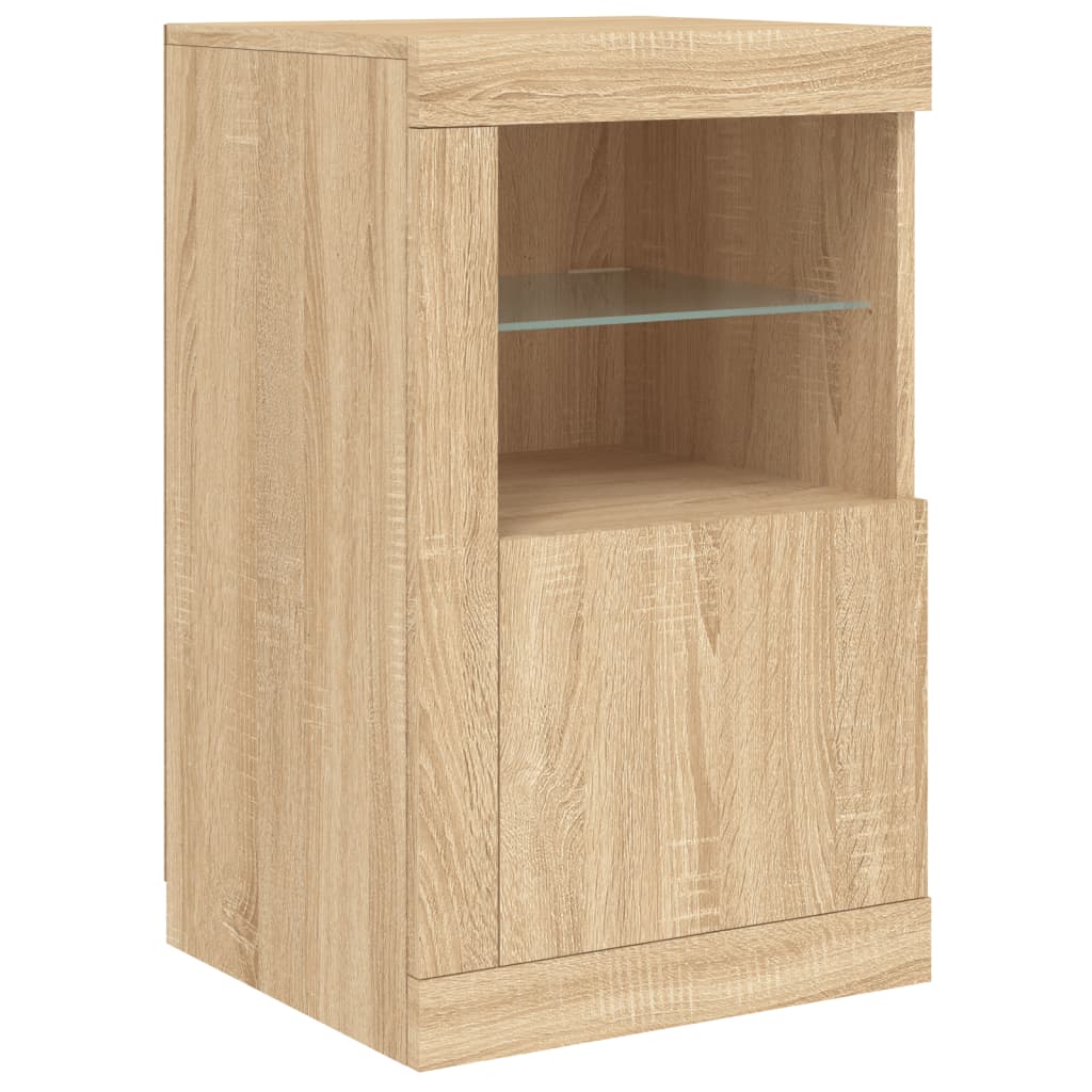 Dressoir met LED-verlichting 163x37x67 cm sonoma eikenkleurig