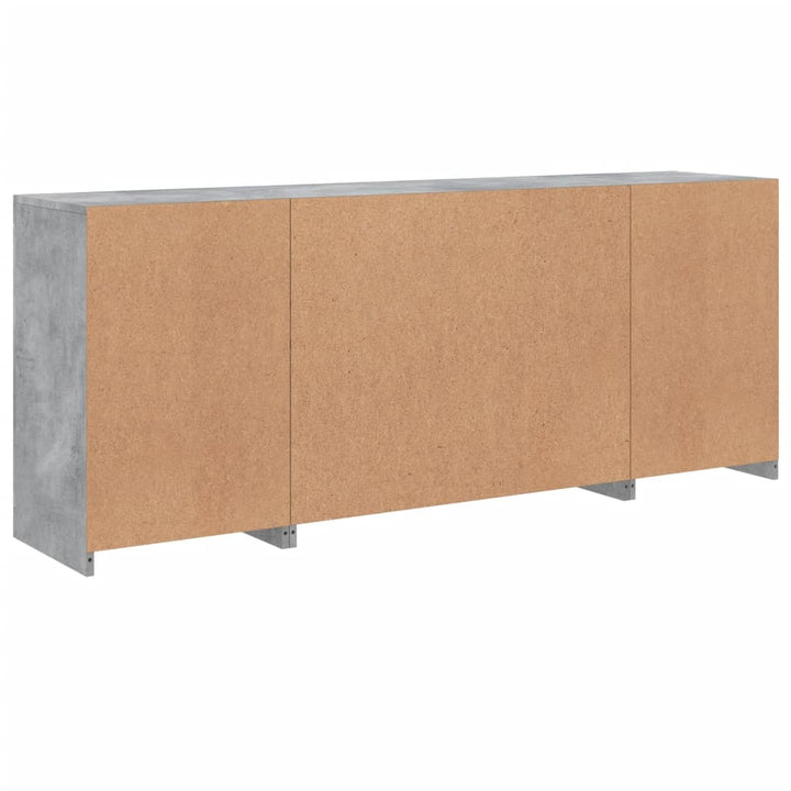 Dressoir met LED-verlichting 163x37x67 cm betongrijs