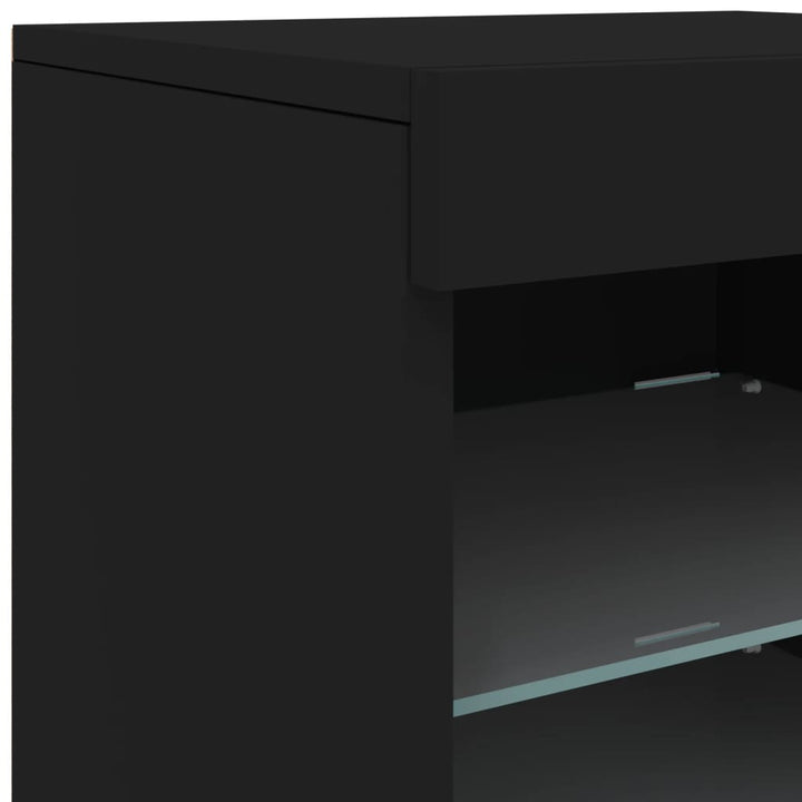 Dressoir met LED-verlichting 123x37x67 cm zwart