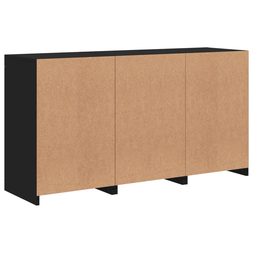 Dressoir met LED-verlichting 123x37x67 cm zwart